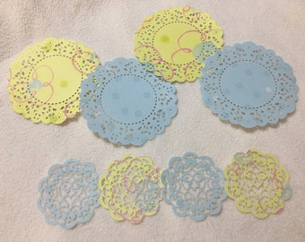 Paper Doilies...8 Piece Set of Very Cute French Pastry and Sophia's Heart Paper Doilies Scrapbook Embellishments