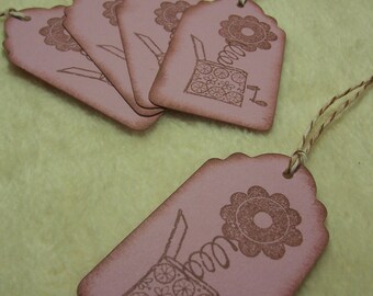 Scrapbook Tags...5 Piece Set of So Lovely Flower Out of the Box Vintage Inspired Scrapbooking Hang Tags