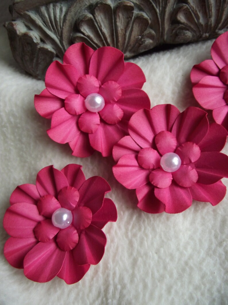Scrapbook Flowers...6 Piece Set of Very Pretty Melon Pink | Etsy