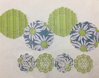 Paper Doilies...8 Piece Set of Very Cute French Pastry and Sophia's Heart Paper Doilies Scrapbook Embellishments