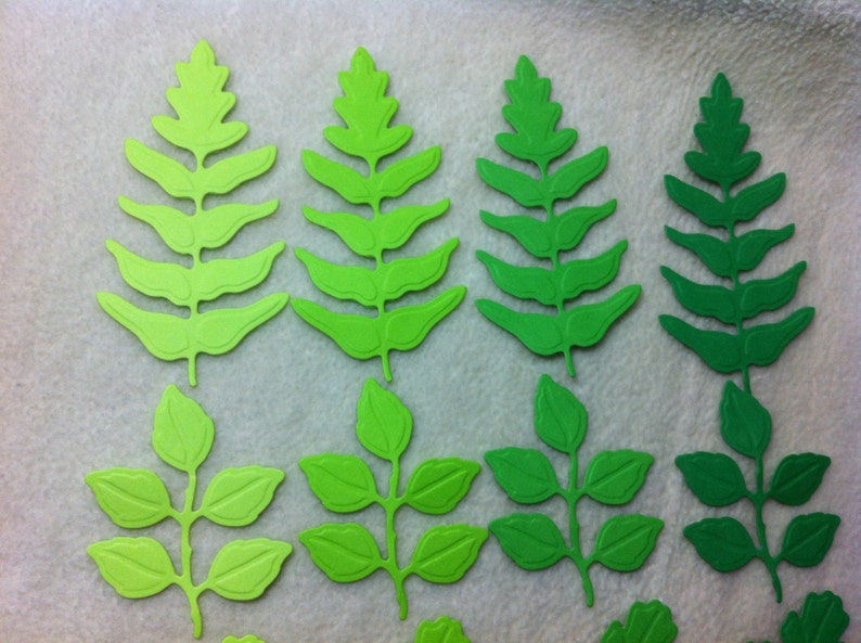 Paper Leaves Die Cuts...24 Piece Set of Very Pretty Feathered Etsy
