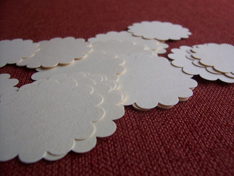 Round Scallop Tags...24 Piece Set of Very Pretty French Vanilla Round ...