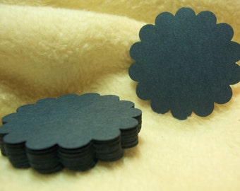 Round Scallop Tags...24 Piece Set of Heritage Navy Blue Round Scallop Scrapbook Tags