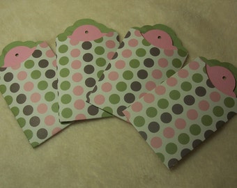 Tag Pockets...8 Piece Set of Very Pretty Polka Dotted Scrapbooking Tags and Pocket Tags