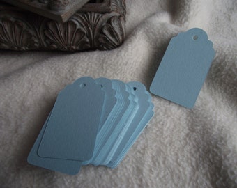 Scallop Hang Tags...50 Piece Set of Very Pretty Light Blue Scallop Scrapbook Hang Tags