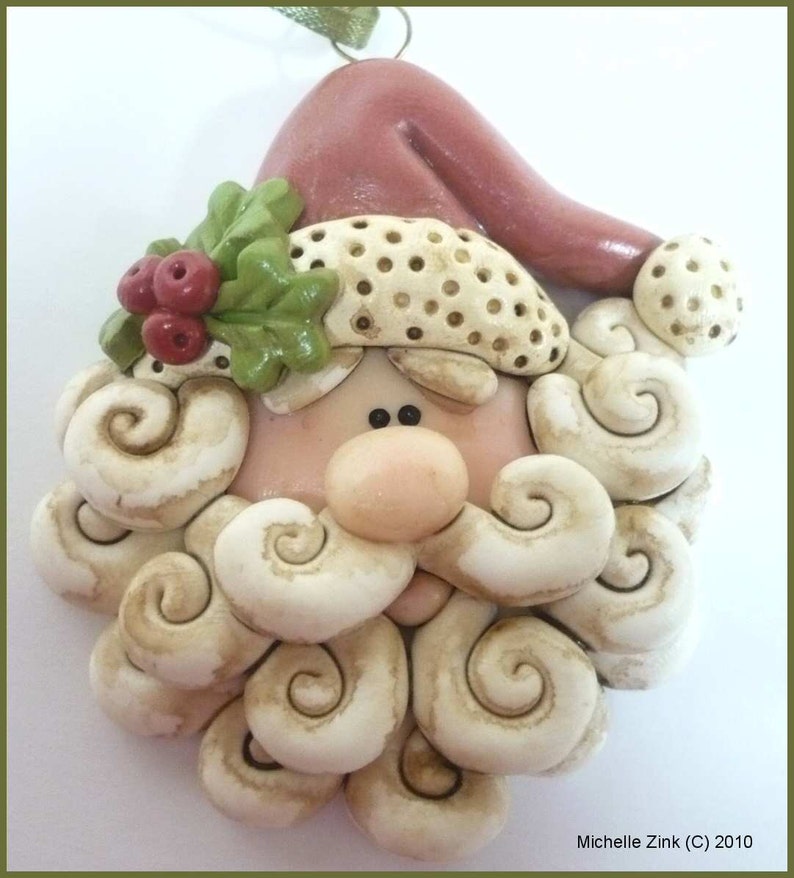 New Polymer Clay Country Santa Ornament Etsy