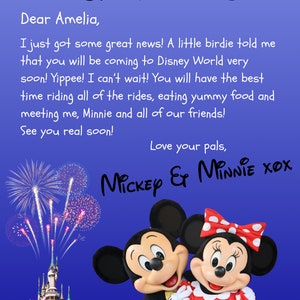 ¡Carta de revelación del viaje a WDW!