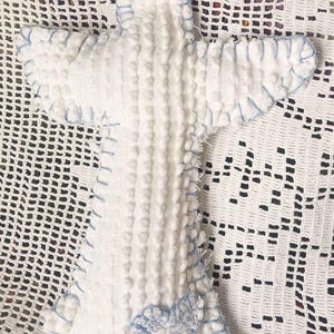 Vintage Quilt Angel Ornaments repurposed quilt denim chenille bedspread