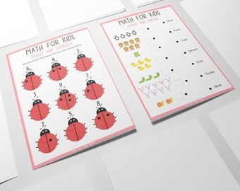 Calcul et calcul (compter, faire correspondre), fiche d'exercices pour la maternelle, Plan de leçon, Activité préscolaire, École à la maison, STIM, Apprentissage des enfants, Mathématiques