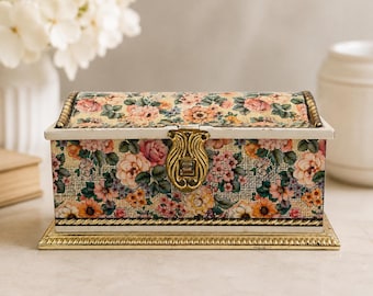 Floral Keepsake Box | Jewelry Box | English Cottage Decor | Treasure Box | Linette West Germany