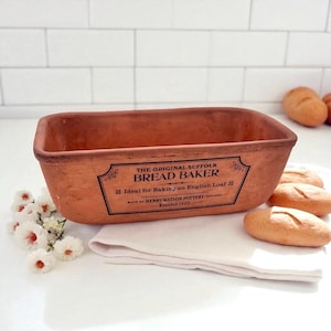 The ORIGINAL SUFFOLK BREAD Baker/Henry Watson Pottery/Terracotta Cookeware/Made in England/English Cottage Kitchen