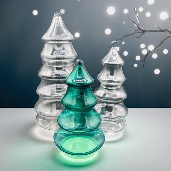 Fillable Glass Christmas Tree Jars