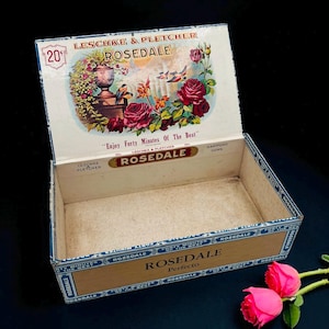 Antique Cigar Rosedale Box Leschke & Pletcher/ Londres Cigar Box /Vintage Havana Cigar Box/ Hartford Connecticut/ Advertising Box