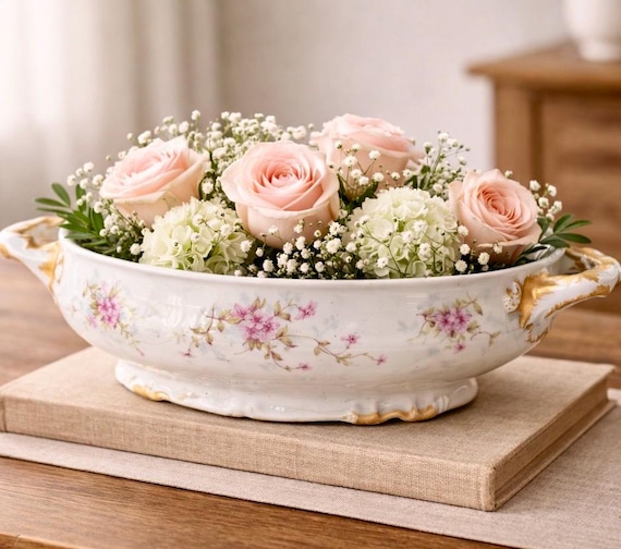 Antique Limoges Porcelain Tureen | Theodore Haviland France Floral