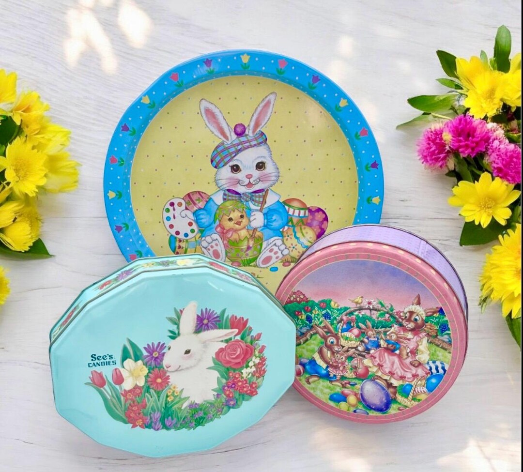 Vintage Easter Decorations Tins Peter Rabbit Easter Tin Vintage Spring ...