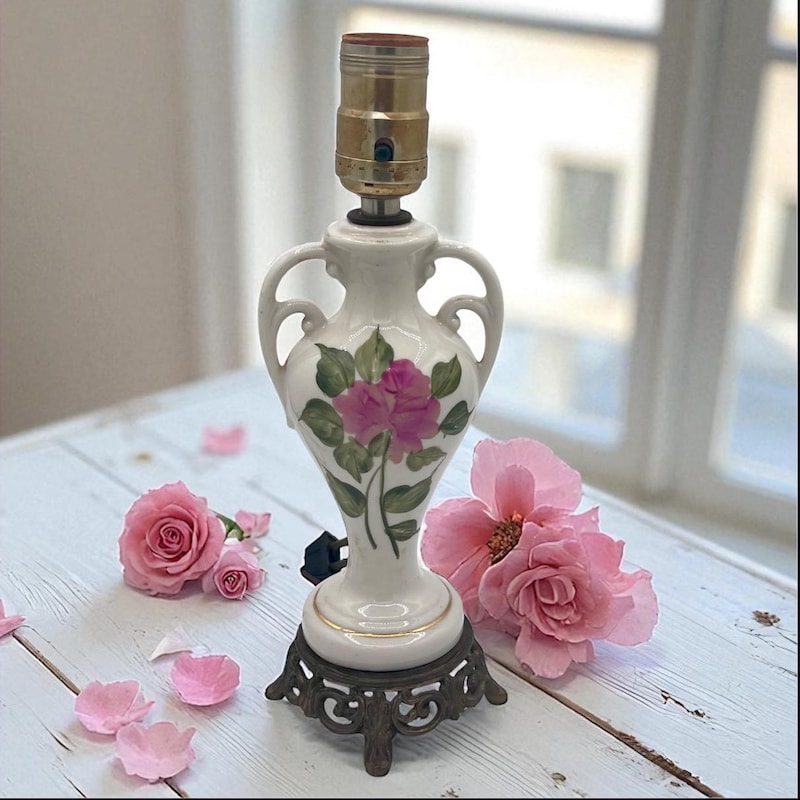 Roses Porcelain Lamp - Etsy