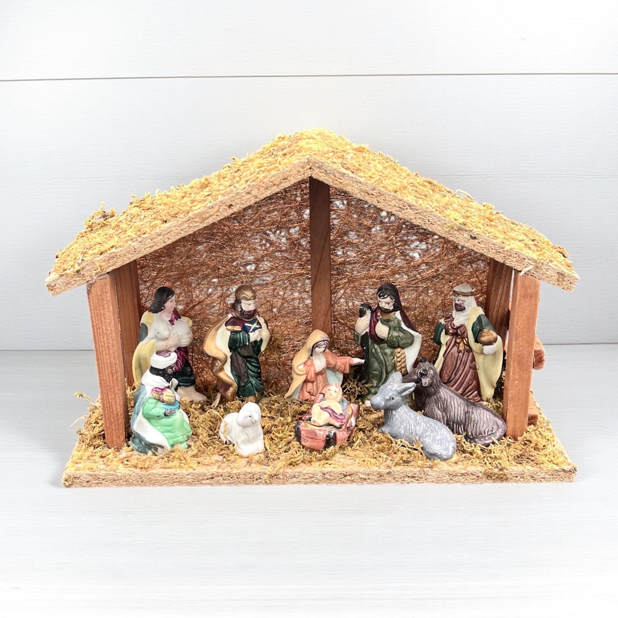 ヴィンテージ キリスト降誕セット/マリア・ジョセフの幼子イエス/磁器