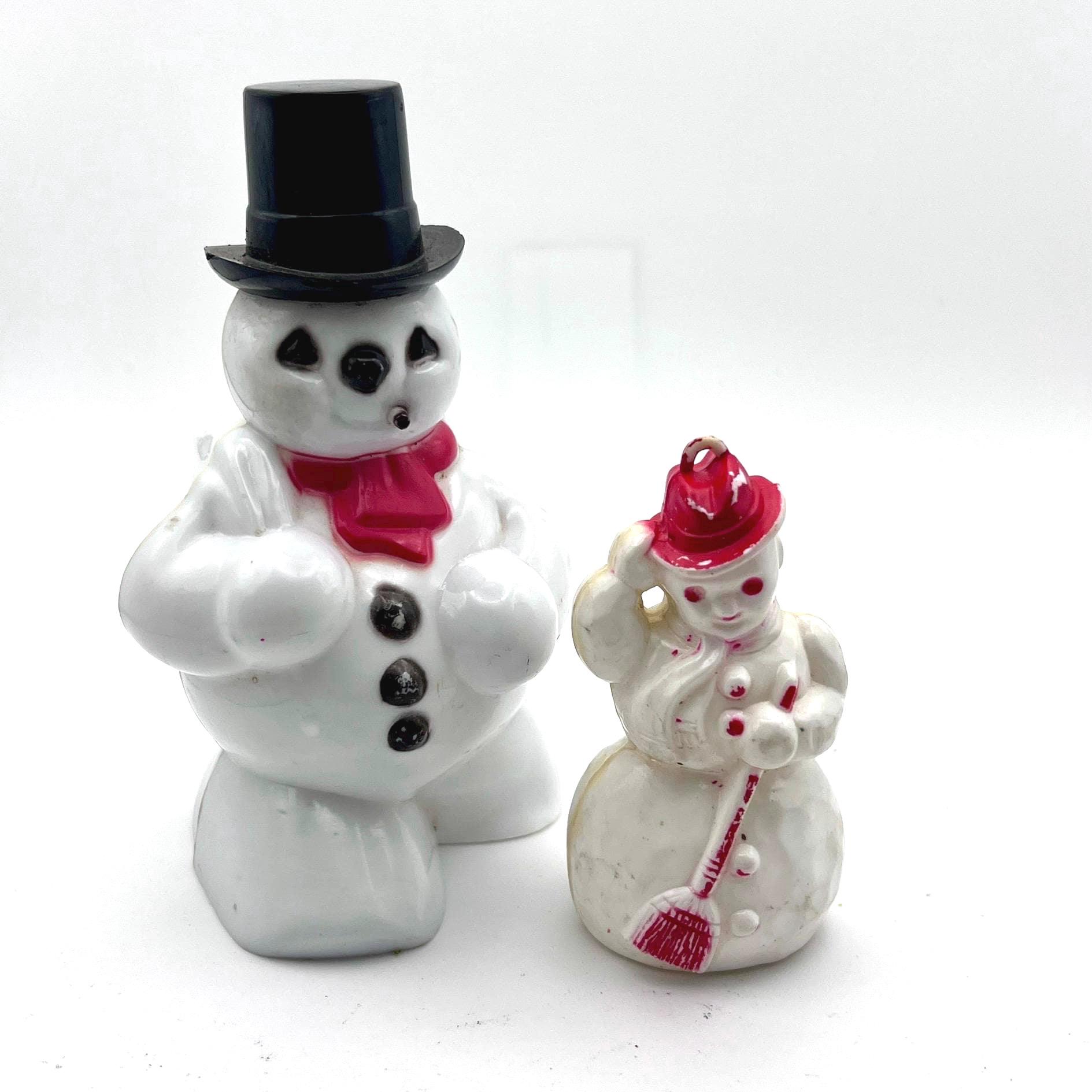 Vintage Rosbro Plastic Snowman/plastic Snowmen Candy Holders/mcm