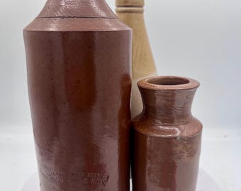 アンティーク ストーンウェア ボトル / イングランド ミネラル