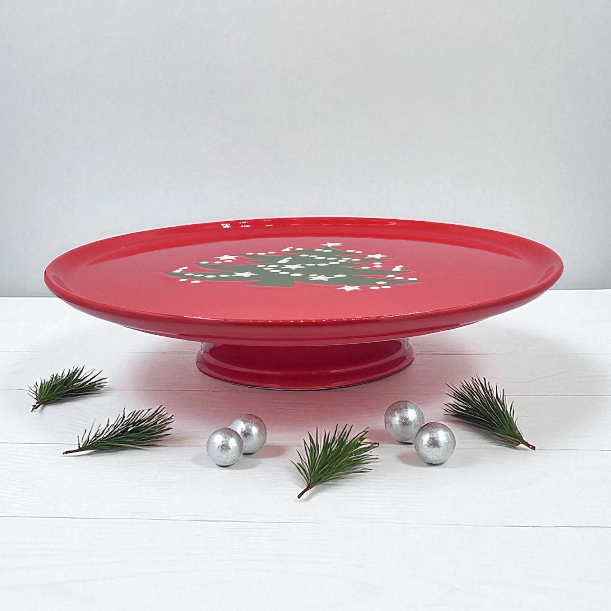 Vintage WAECHTERSBACH Christmas Tree Pedastal Footed Cake Stand