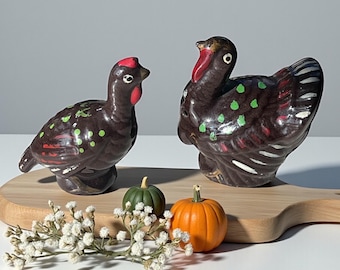 Vintage Turkey Salt and Pepper Shakers/Made in Japan/Thanksgiving Centerpiece/Thanksgiving Hostess Gifts