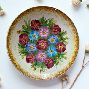 Vintage KERAMIKOS Pottery Bowl/Signed Greek Pottery/Athens, Greece/Handmade Floral Greece Plate/1980s/