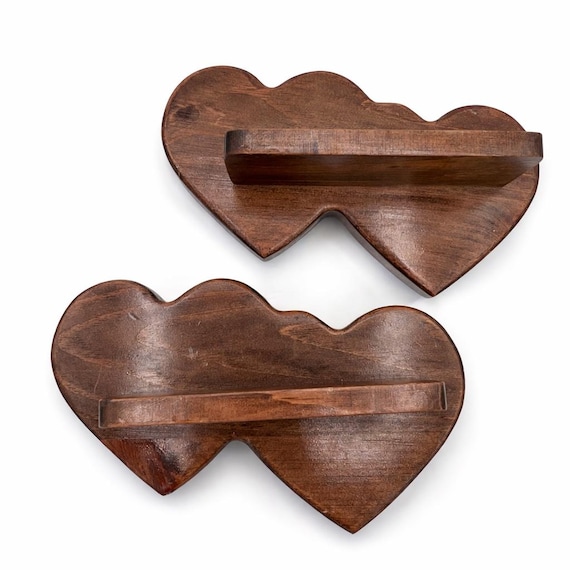 Wood Heart Shelf/vintage Country Heart Cut Out Wall Shelf/rustic