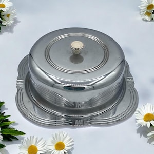 Zestaw talerzy aluminiowych do ciasta w stylu Art Deco, blaszka do ciasta, serwer do ciasta, styl Mid Century, retro jadalnia, dekoracja kuchni, wesele, wieczór panieński, prezent
