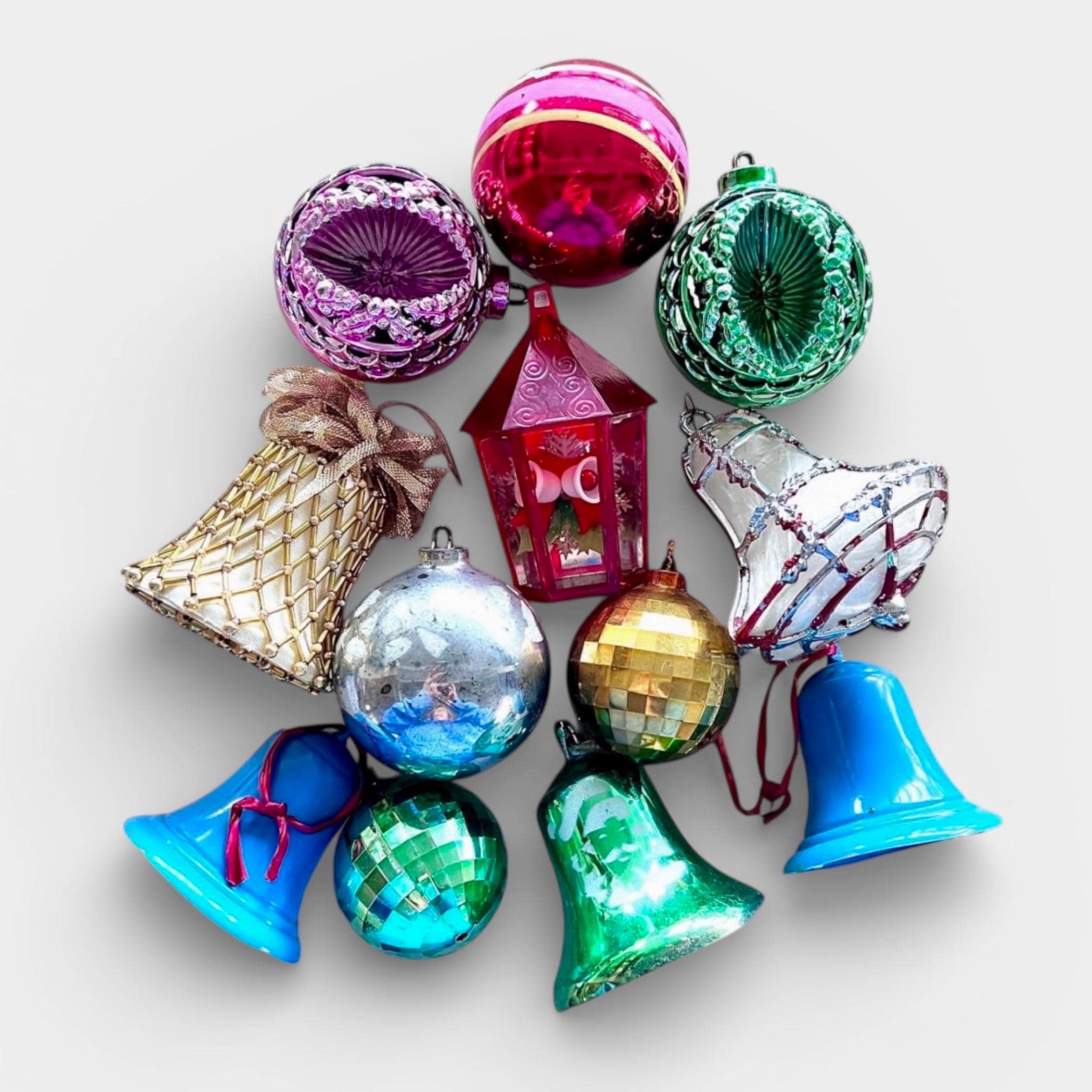 Vintage Plastic Christmas Ornaments/ MCM Mid Century Assorted