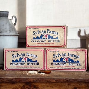 One Vintage SYLVAN FARMS Creamery Cardboard Butter Box- New York NY
