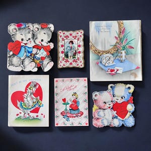 Vintage valentijnskaarten-zes-allemaal gebruikte junkjournaal - vintage valentijnsdecoratie