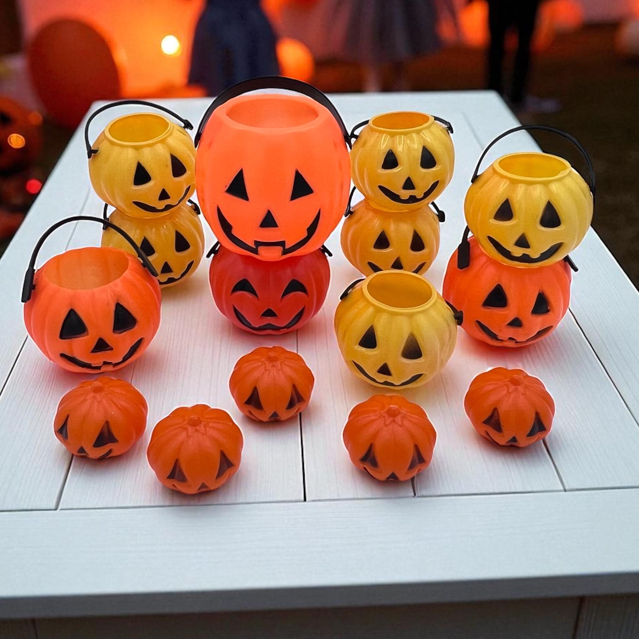 ヴィンテージ ミニプラスチック ジャック・オー・ランタン バケツ