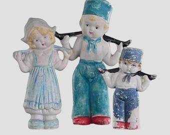Muñecas Charlotte Penny de Frozen / Muñecas de porcelana Bisque / Familia holandesa / Hechas en Japón / Muñecas pequeñas de cerámica