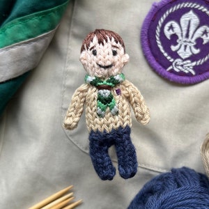 Personalised scouting leader/network knitted badge/brooch accessory