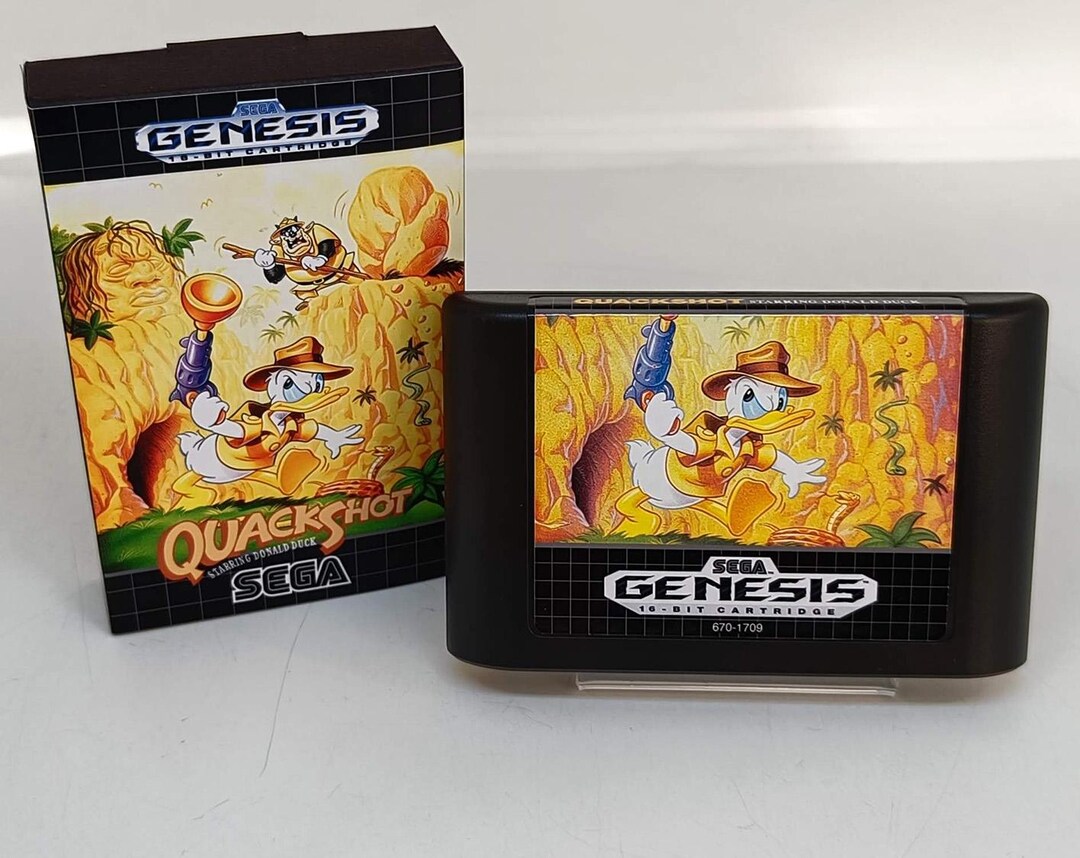 Jeu Quackshot Pour Sega Genesis - Version USA Complète Avec Manuel Français Rare