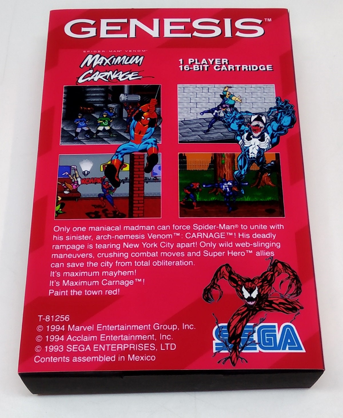 Spider-man and Venom: Maximum Carnage SEGA Genesis Mega Drive - Etsy