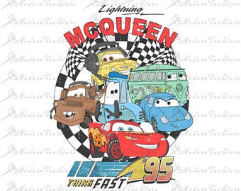 Cars Friends Png, Lightning McQueen Png, McQueen and Friends Png, Radiator Springs, Cars Sublimation Design, Cars McQueen, Family Trip Png