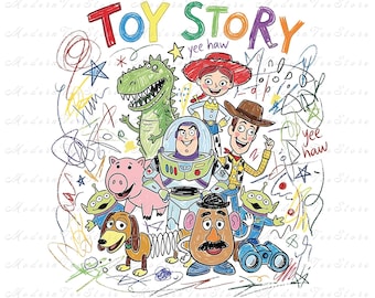 Toy Story 5 Friends Bundle, Yee Haw Kids Tshirt Design, Pixar Toy Story Characters Clipart, Funny Retro Sublimation PNG