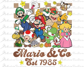 Super Mario Est 1985 Png, Camisa Super Mario, Mario Est. 1985 Png, Retro Mario Png, Princesa Peach Estrella Png, Princesa Peach Mario