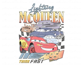 Cars Png, Lightning McQueen Png, Think Fast Cars Png, Png Cars Sublimation Design, Only Png, Digital File, Instant Download