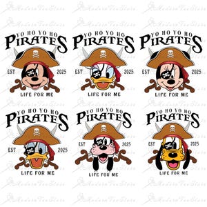 Bundle Pirates 2025 Svg Png, Family Vacation Svg, Couple Trip Svg, Magical Kingdom Svg, Mouse and Friend Pirates, Vacay Mode 2025 Svg