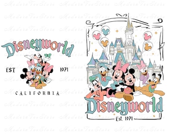 Mickey and Friends Svg Png, Disneyworld Est. 1971 Png, Disneyland Png, Retro mouse and Friends Svg, Family Trip Png, Family Vacation Svg Png