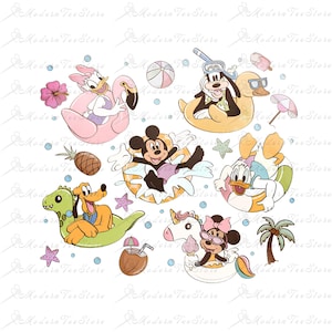 Mickey y sus amigos en verano (PNG), viaje en crucero (PNG), vacaciones familiares, verano de Disney (PNG), amigos ratones (PNG), reino mágico (PNG), castillo mágico (PNG)