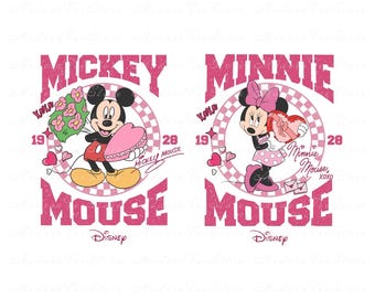 Retro Mickey Mouse and Minnie Est 1928 Png Bundle, Family Vacation Png, Making Memories Png, Family Trip 2025, PNG Digital Download