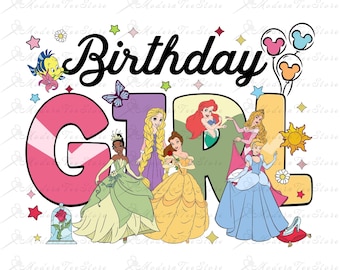 Birthday Girl Svg, Birthday Princess Png, Princess Girl Svg, Birthday Png, Family Vacation, Family Trip, Magical Kingdom, Sublimation File