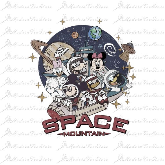 Mouse And Friends Space Png, Space Mountain Png, Retro Mouse Png, Astronaut Mickey Png, Mickey Shirt Png, Family Trip Png