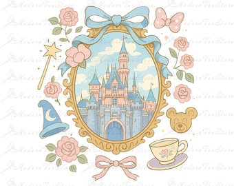 Magical Castle PNG, Disney Castle Png, Watercolor Castle, Happiest Place On Earth Png, Mouse Castle Png, Family Vacation, Magical Kingdom