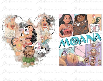 Two Sided Moana Png, Retro Moana Png, Moana Shirt Png, Family Vacation Png, Friend Squad, Vacay Mode Png, Magical Kingdom Png, BUNDLE