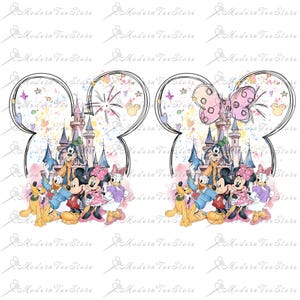 Mouse Ear Castle Png, Watercolor Castle Png, Retro Colorful Castle Png, Sublimation Design Png, Magic Kingdom Png, Instant Download
