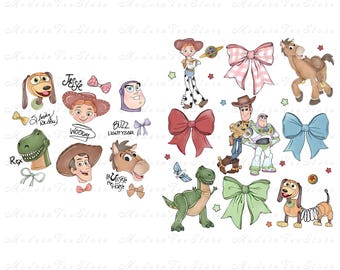 Toy Story Family Vacation PNG, Coquette Bow Watercolor Toy Story Png, Matching Family Trip PNG, Vacay Mode PNG, Digital Download